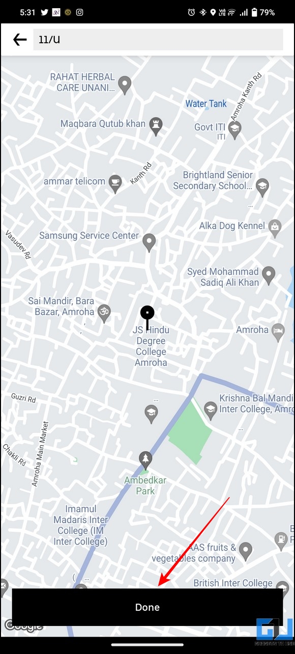 به اشتراک گذاری موقعیت مکانی Google Maps در Uber