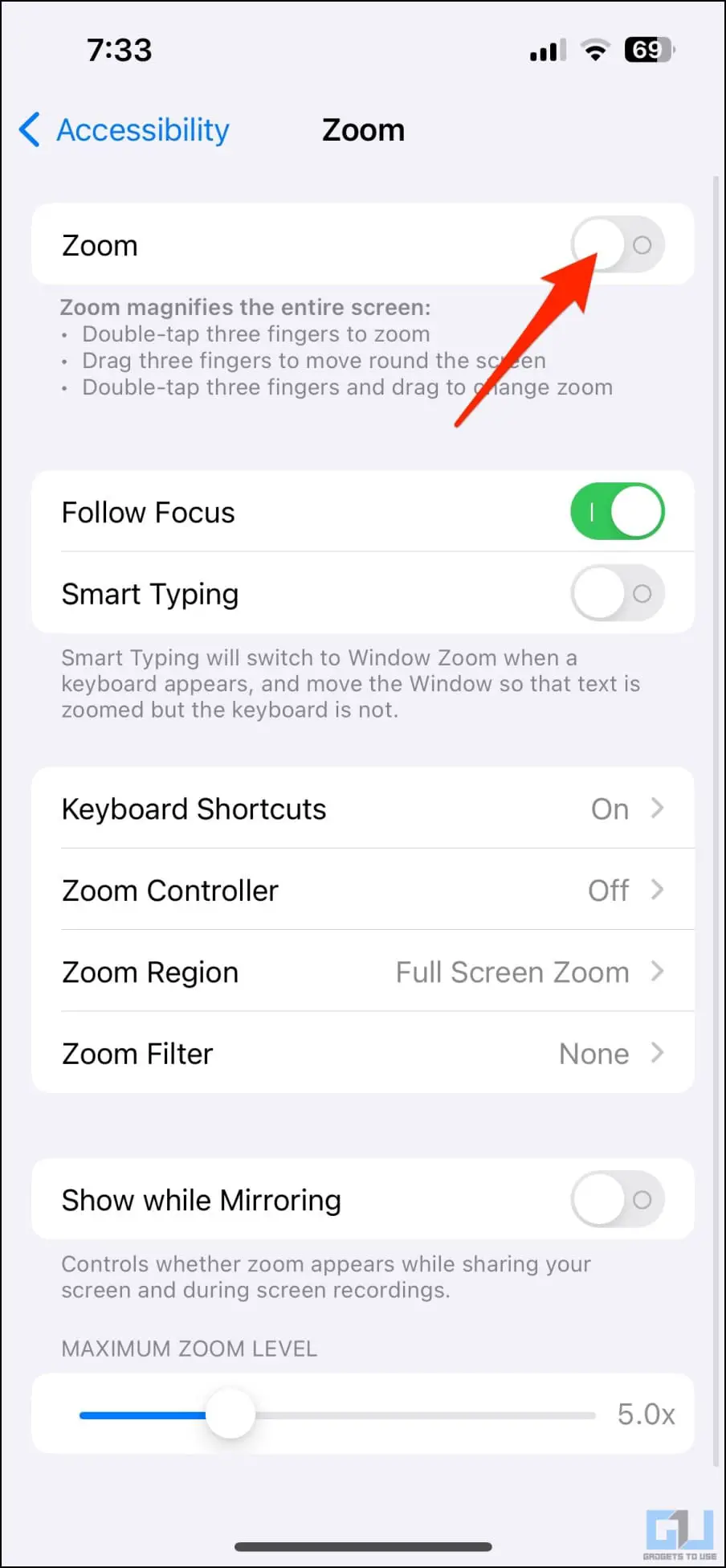 Zoom Accessibility را در آیفون فعال کنید